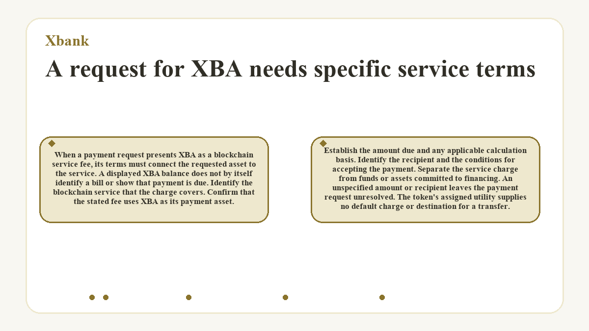 Xbank - A request for XBA needs specific service terms